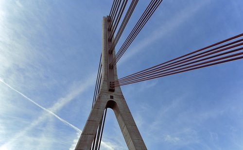 lower rhine bridge  wesel  sky
