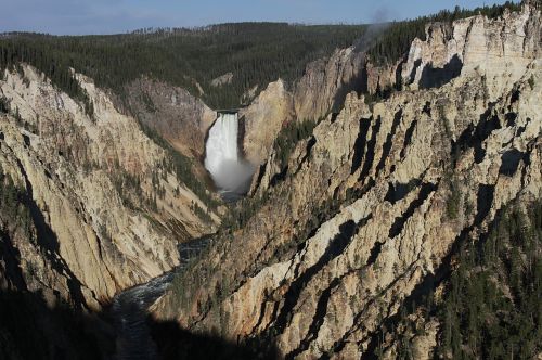lower yellowstone falls waterfall national park