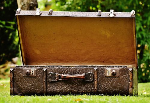luggage antique leather