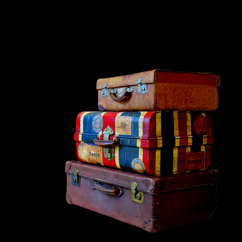 luggage stack old