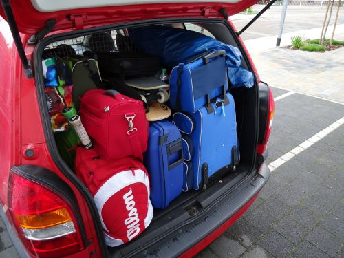 luggage trunk full