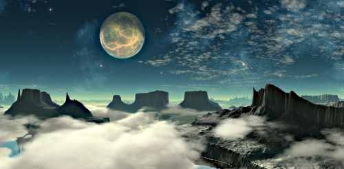lunar landscape space mountains