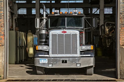 mac truck  garage  industrial