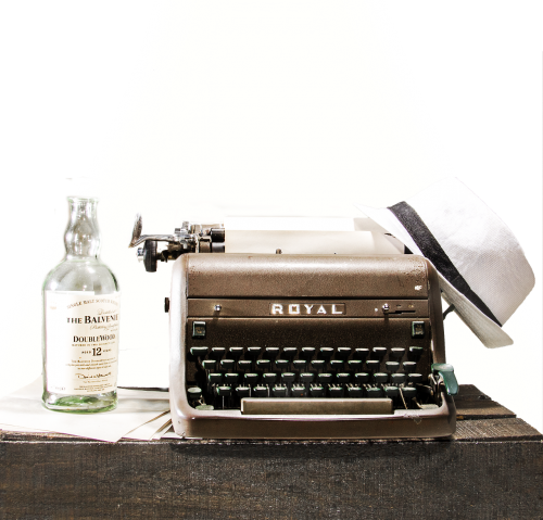 machine writing vintage alcohol
