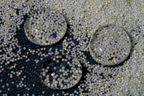 macro ceramic balls drop of water