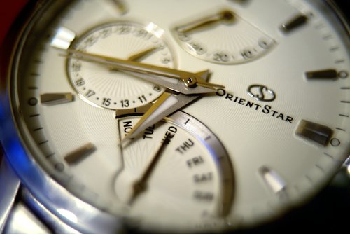 macro  clock  wrist watch