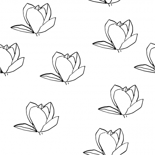 magnolia seamless pattern