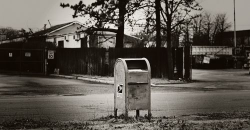 mailbox urban black and white