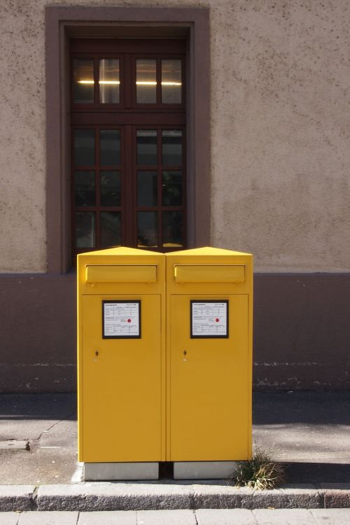 mailbox post yellow