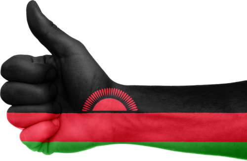 malawi flag hand