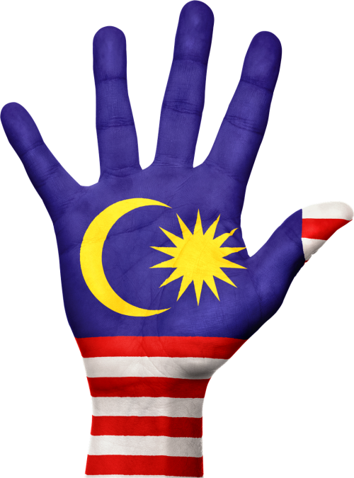 malaysia flag hand
