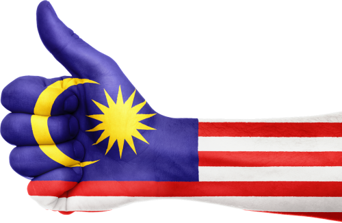 malaysia flag hand