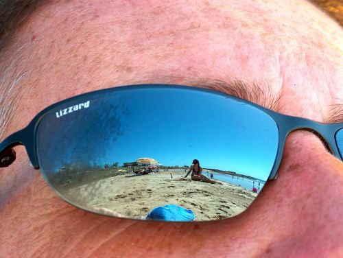 man sunglasses reflection face