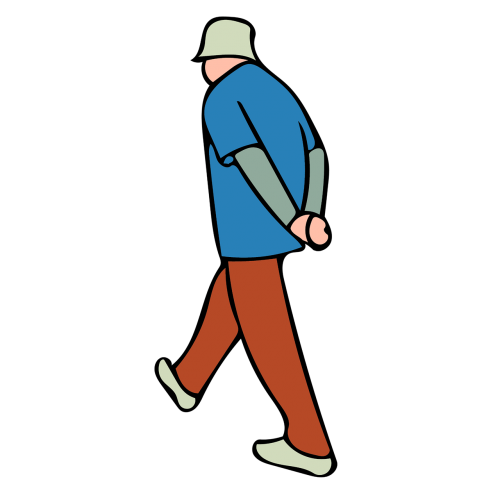man walking hat
