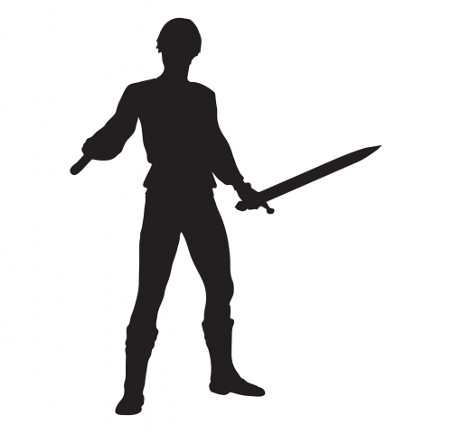 man fighter silhouette