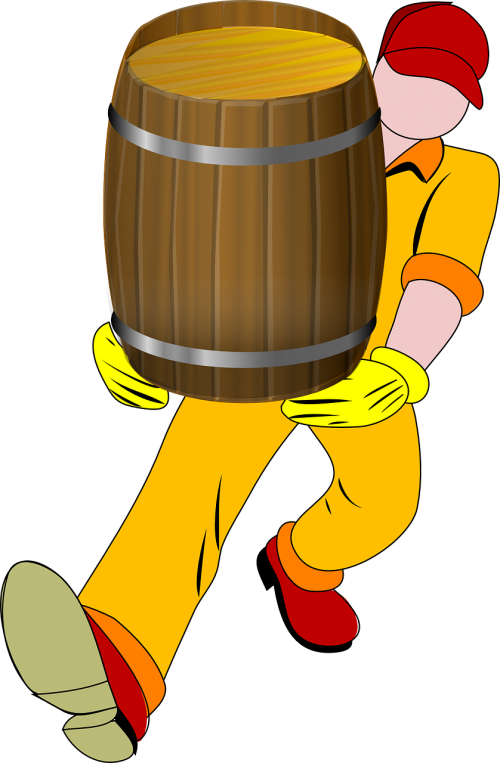 man barrel carrying