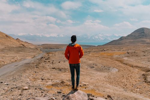 man holiday landscape