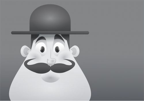 man mustache hat
