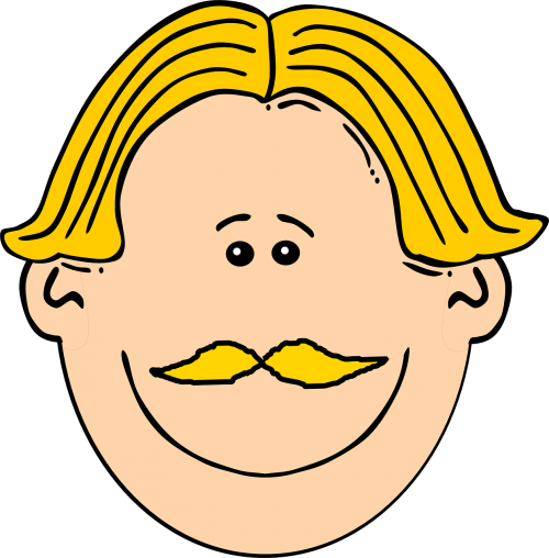 man mustache blond