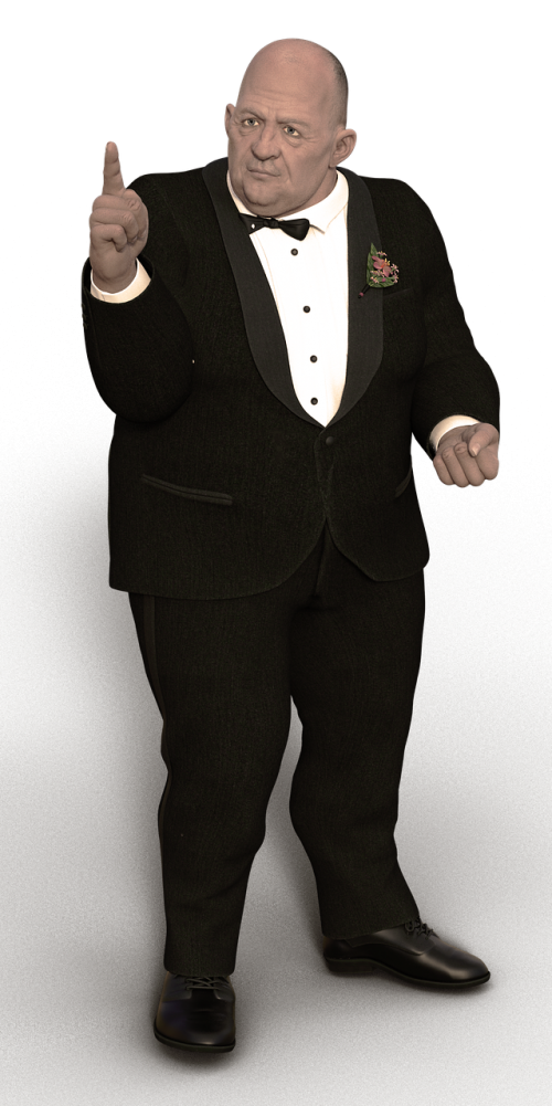 man overweight suit