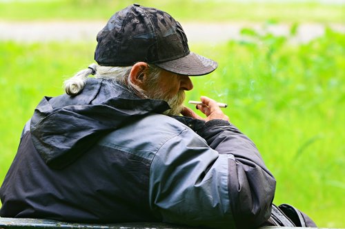 man  elderly  smoking