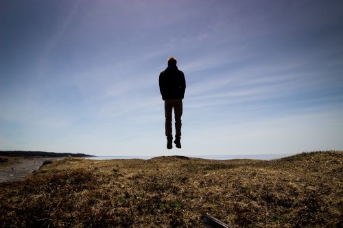 man jumping silhouette