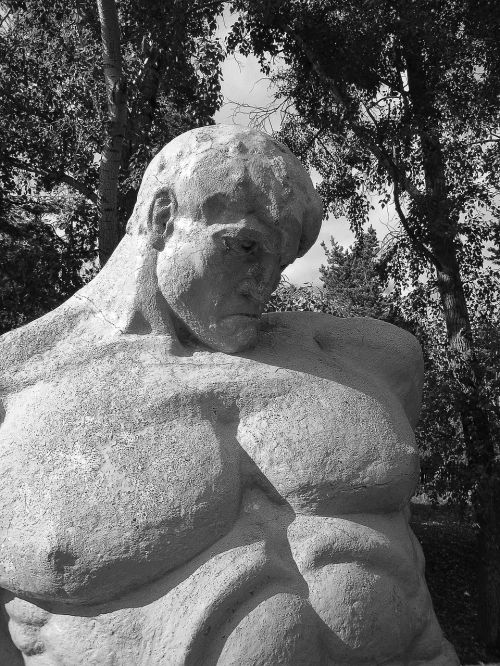 man muscle statue