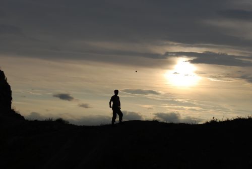 man nature sunset