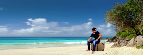 Man On Tropical Beach