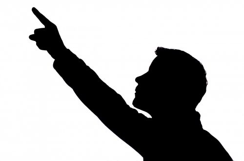 Man Pointing - Silhouette
