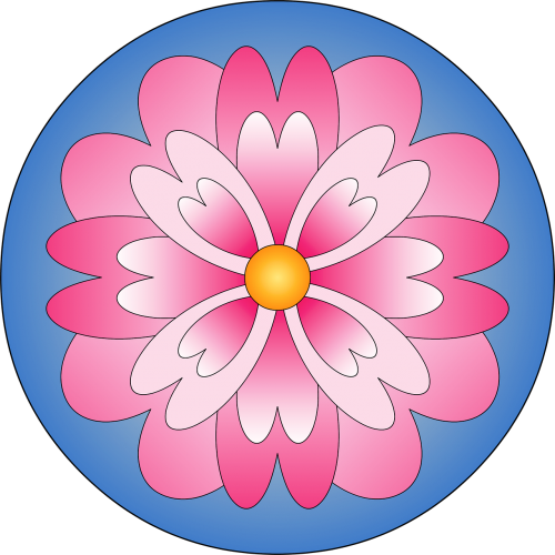 mandala flower rosa