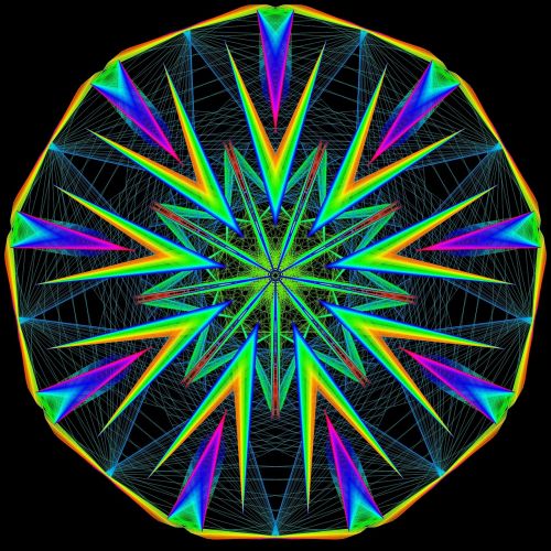 mandala psychedelic neon