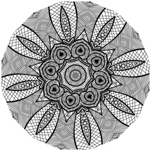 mandala line art black and white