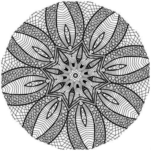 mandala line art black and white