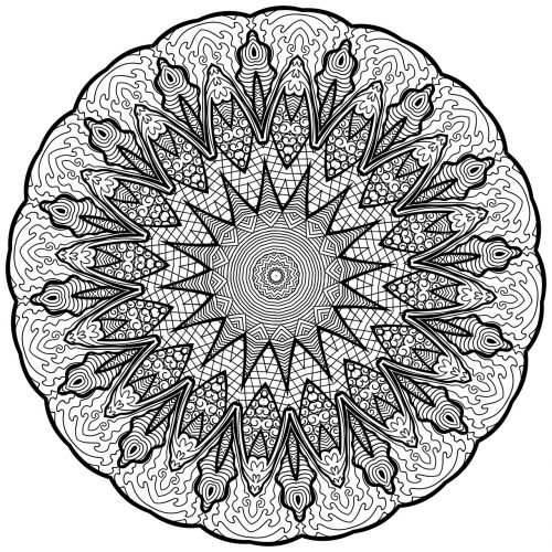 mandala line art black and white