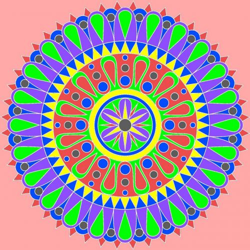 mandala colorful round