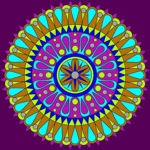 mandala colorful round