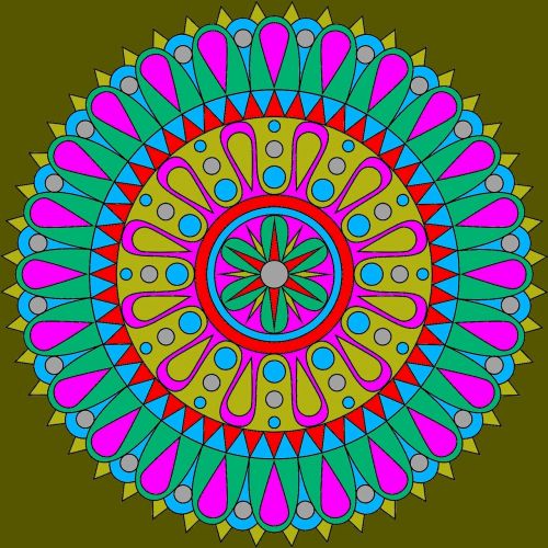 mandala colorful round