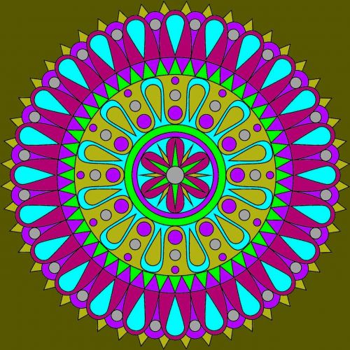 mandala colorful round