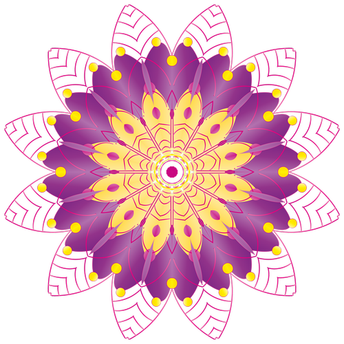 mandala stained  flower  drawing