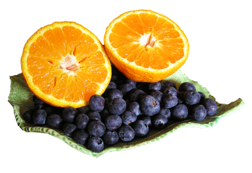 mandarin blueberries cut
