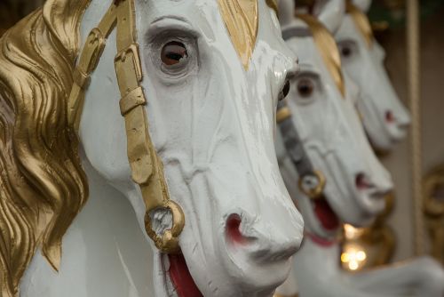manege carousel wooden horses