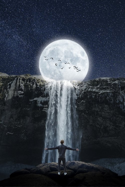 manipulation  waterfall  moon