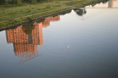 mannheim neckar water reflection