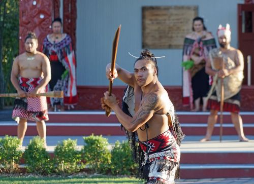 maori painted warrior