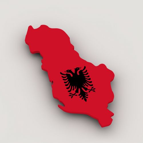 map albania flag