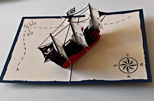 map greeting pirate ship