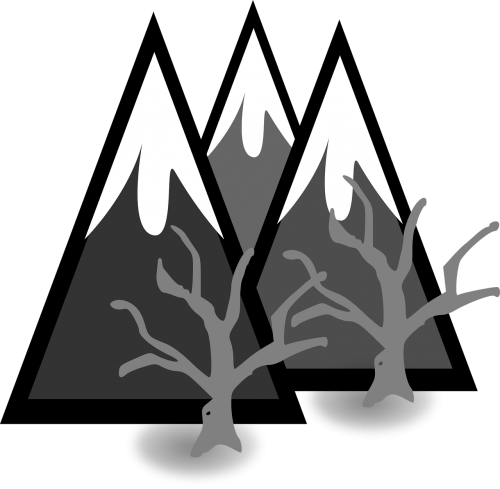 map mountains landscape trees