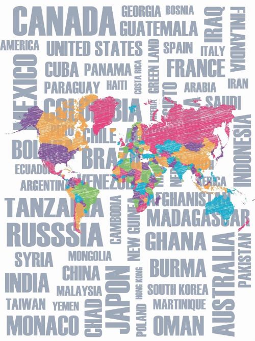 countries map of the world world