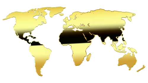 map of the world map gold